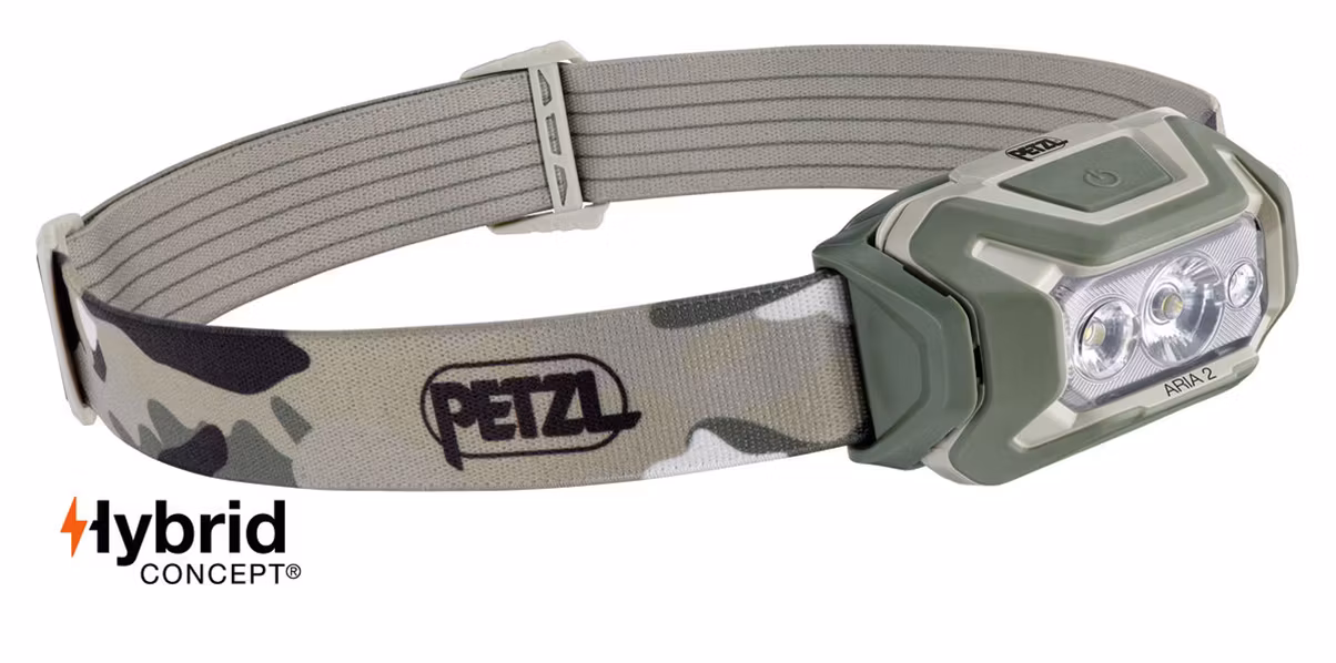 Petzl ARIA 2 RGB, 450 Lumen Camo