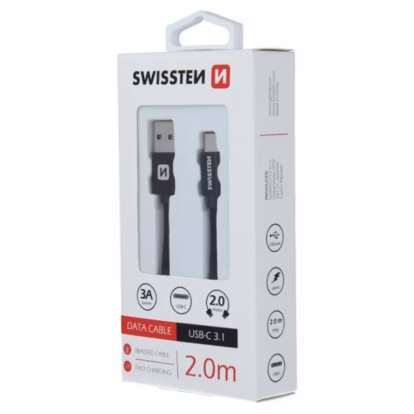 Swissten Textilkabel USB/USB-C 2m