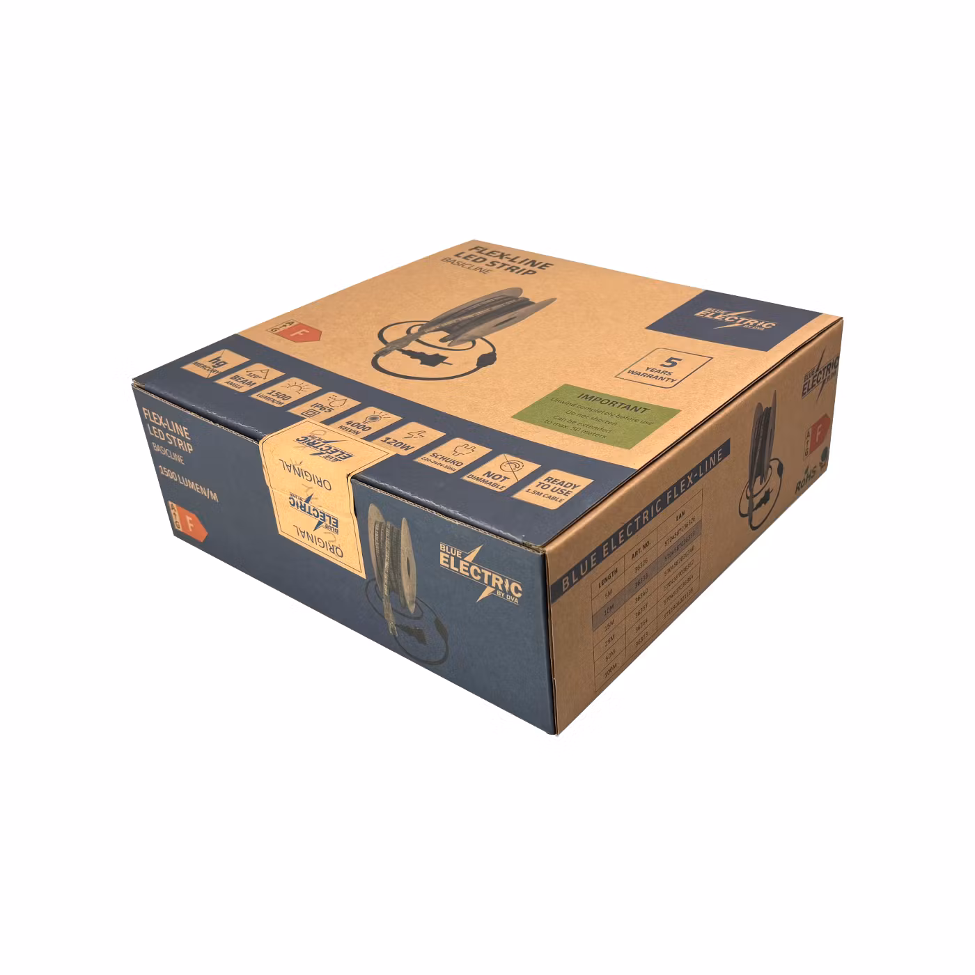 Blue Electric Basicline Flex-Line LED-Slinga 5m 1500LM/M
