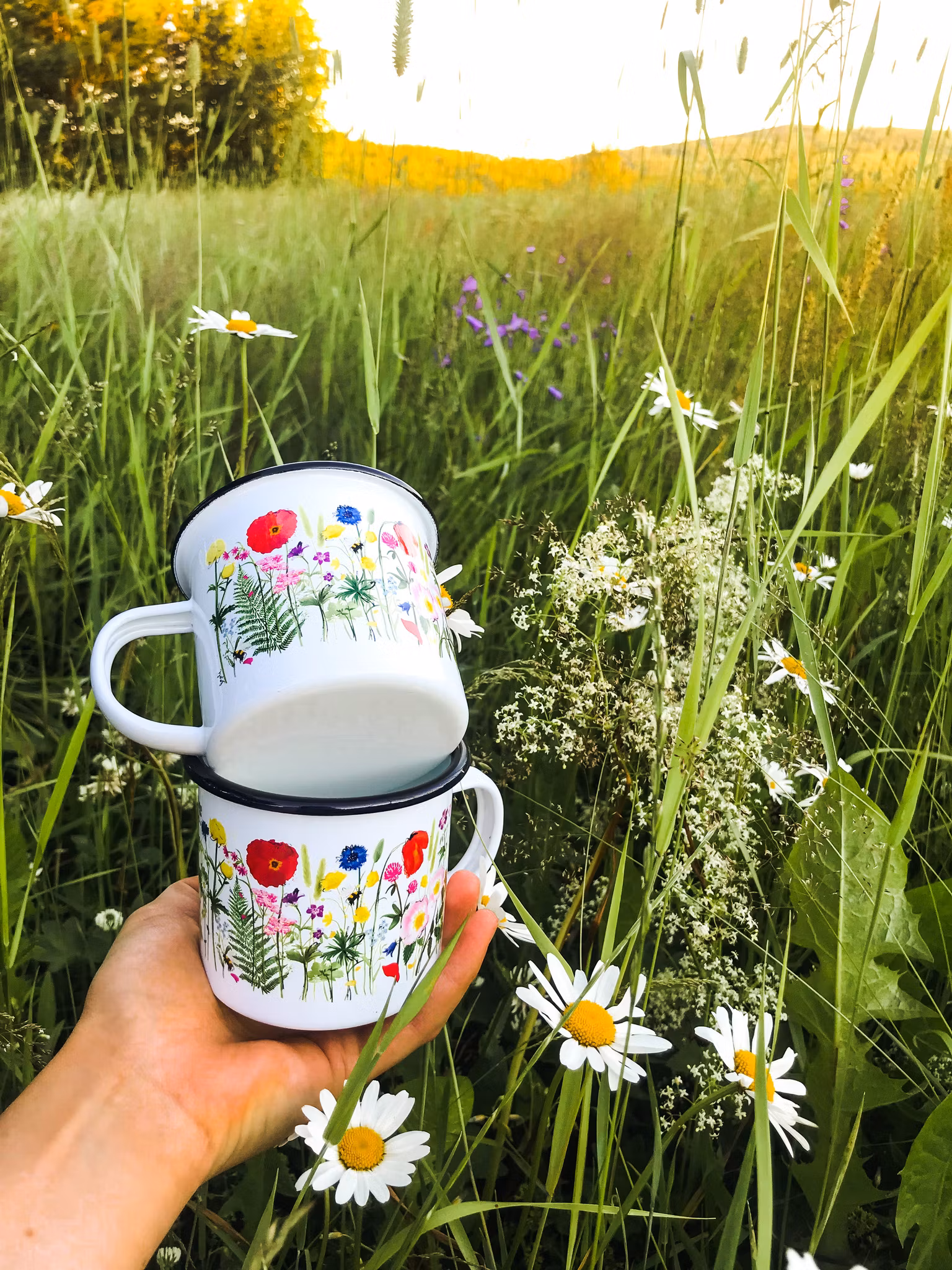 Mugg Sommarblomster inkl eko bomullspåse