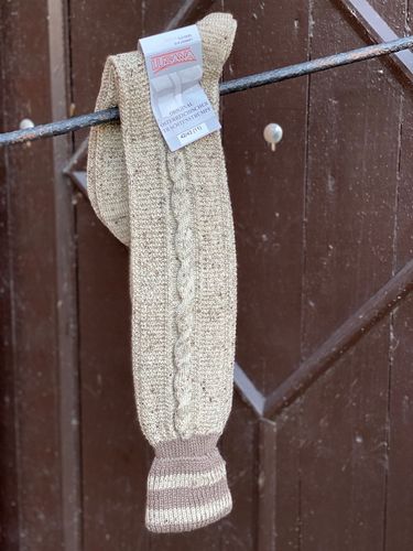 Knälång ullstrumpa , ljus beige 912