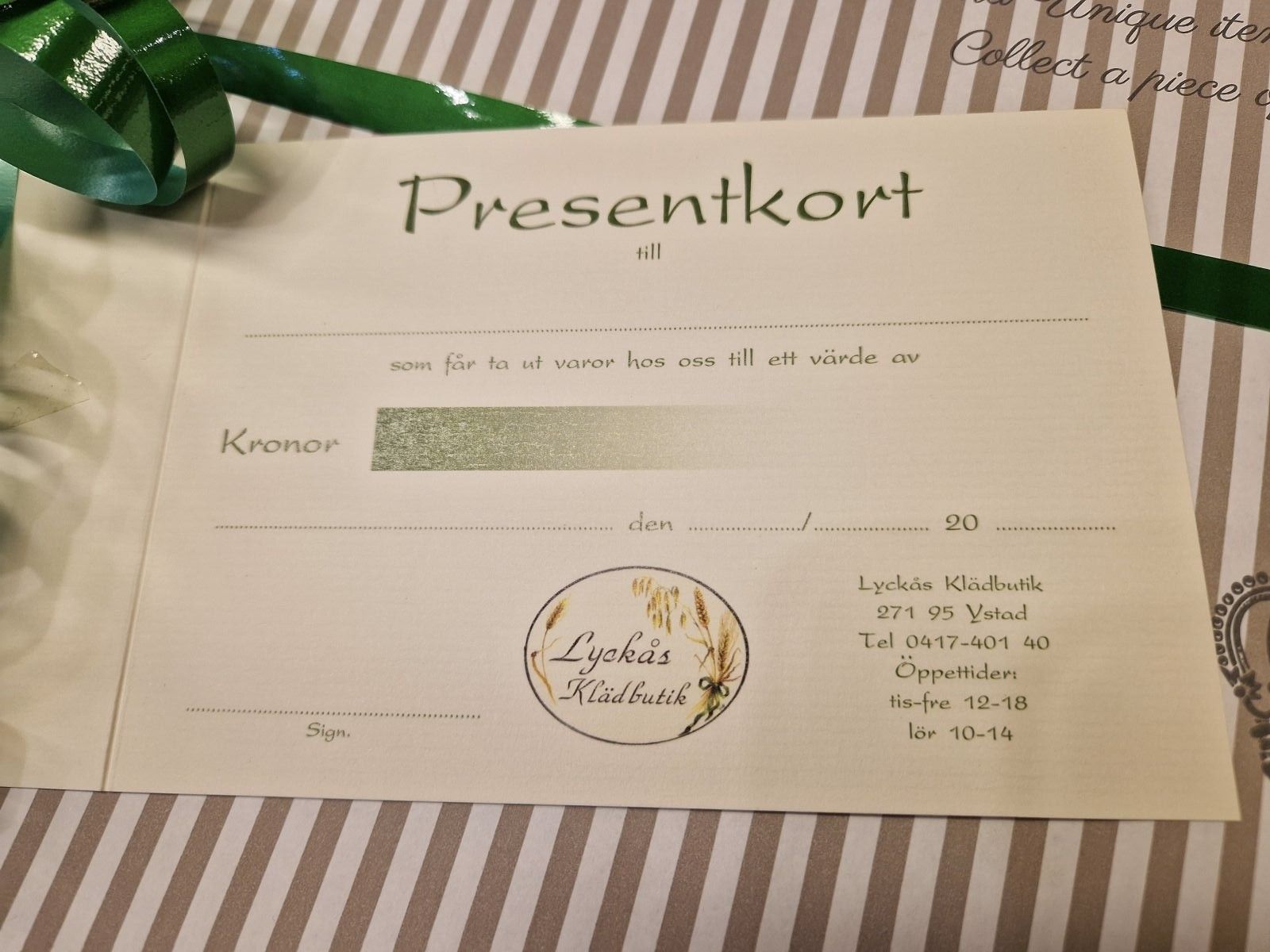 Presentkort 2500 kr
