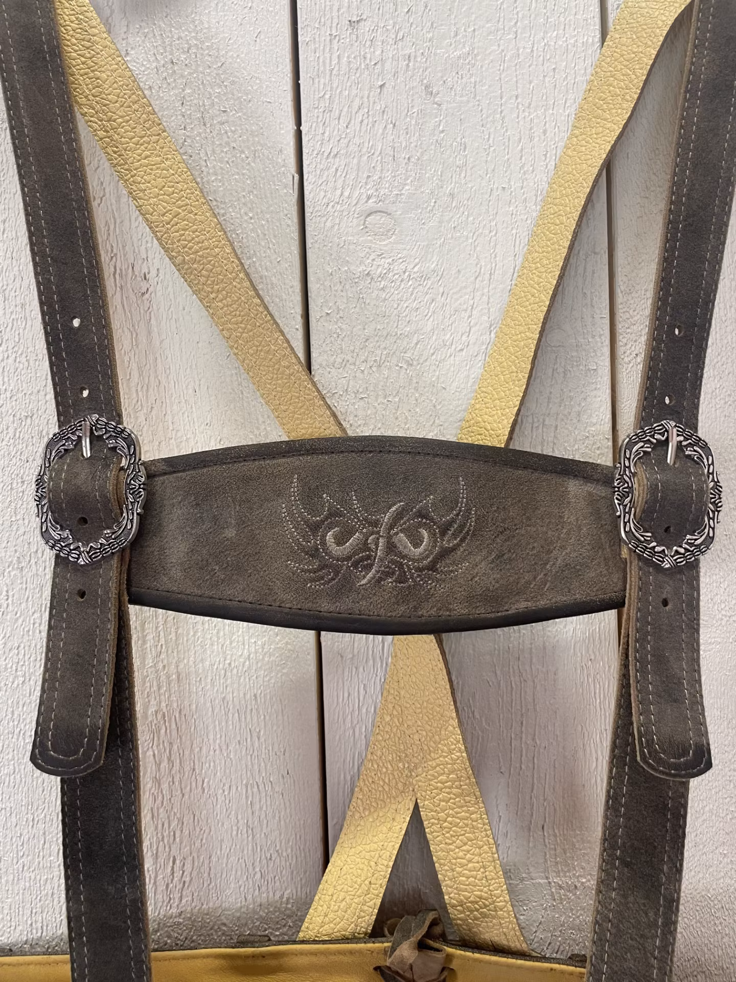 Maddox lederhosen m bälte och hängsle " Urgsee-St-G Antik " , Coffee