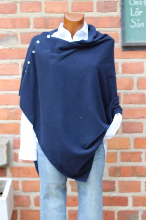 Brilliant cashmere poncho, flera färgställningar