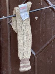 Knälång ullstrumpa , ljus beige 912