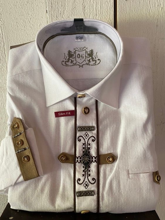 Herrskjorta "Mocca detaljer", Slim fit /OT