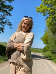 8design "Lyx Poncho" mullvad/ljusbeige/creme