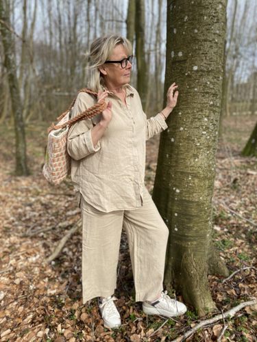 Oui Linneskjorta , Beige