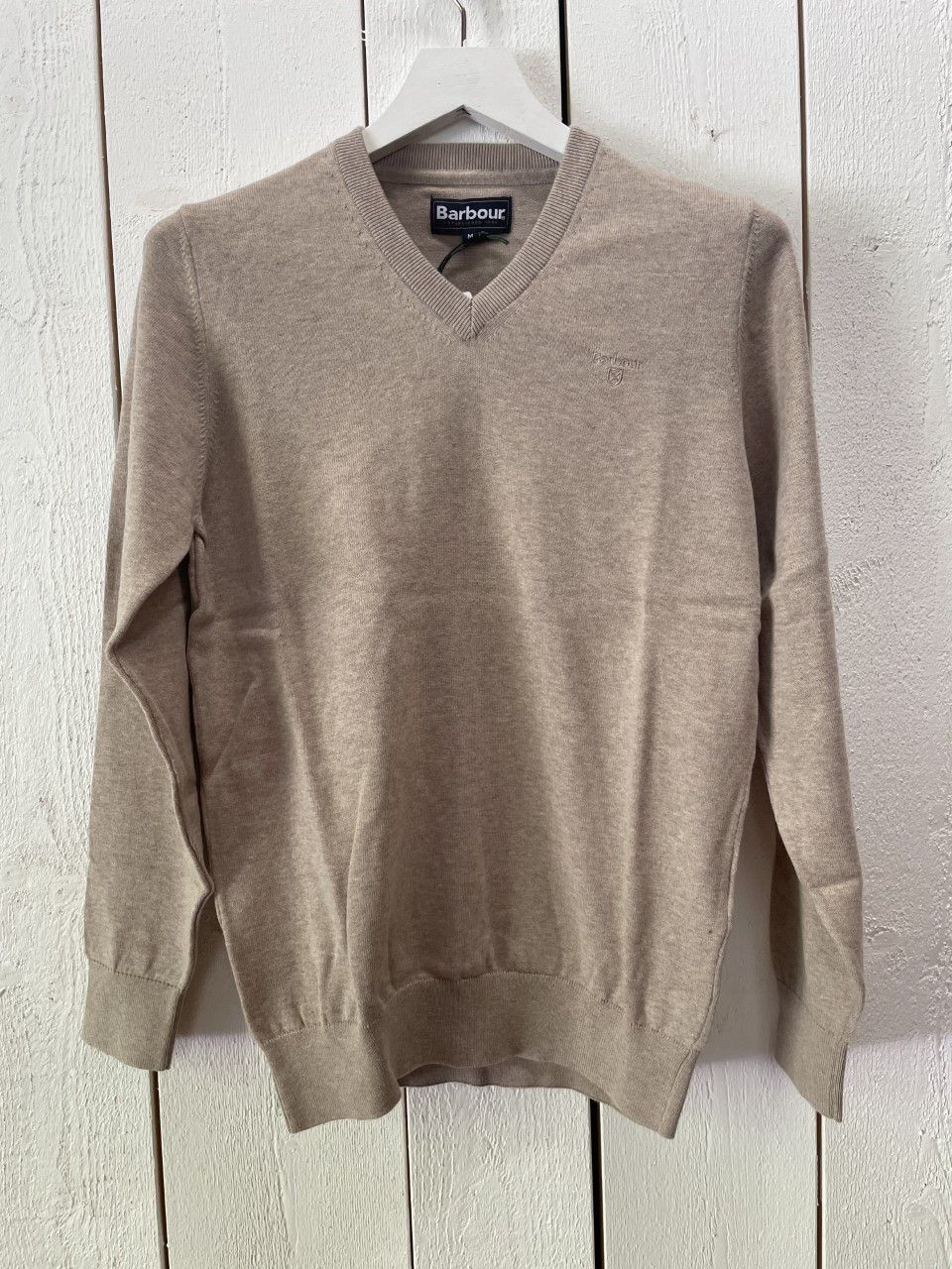 Barbour V-ringad bomullströja , Sand