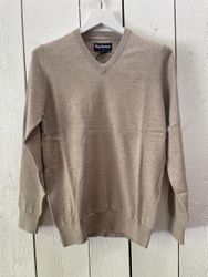 Barbour V-ringad bomullströja , Sand