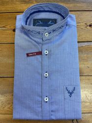 Herrskjorta " blå med liten ståkrage " slim fit / OT