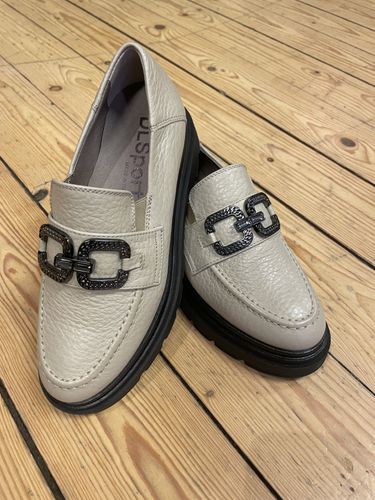 DLSport Loafer creme med svart spänne