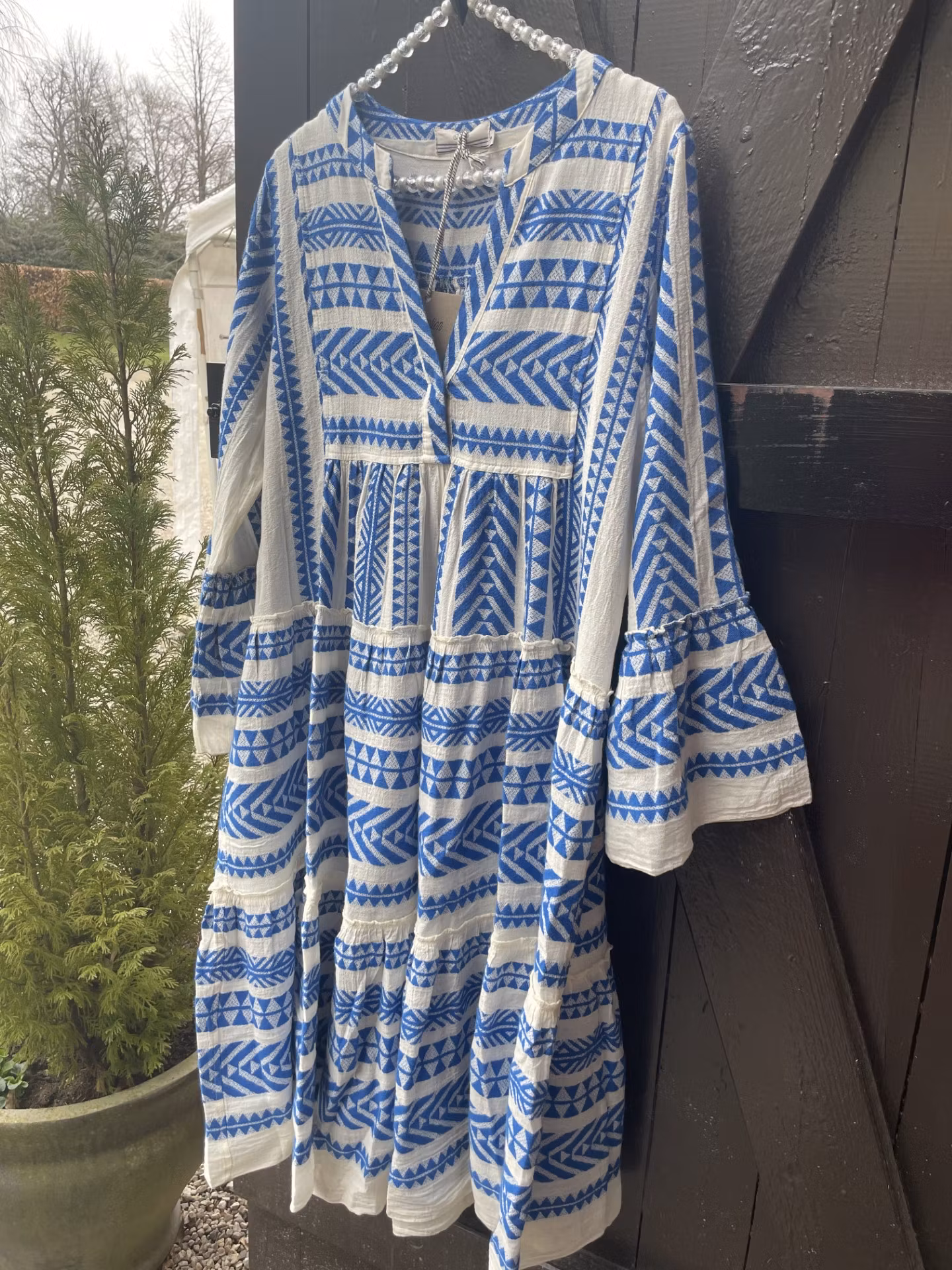Devotion klänning , blue / off white