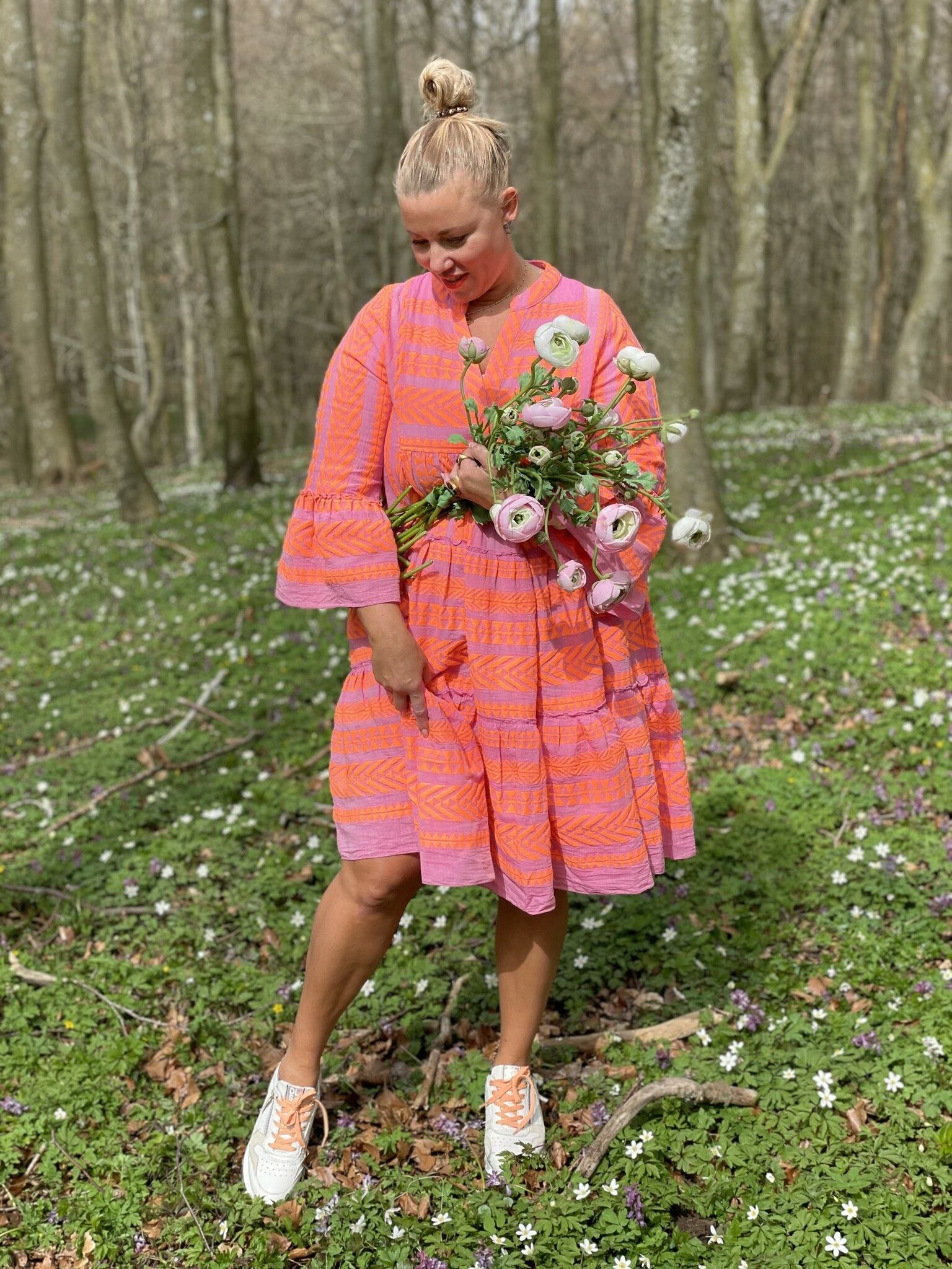 Devotion klänning , orange / fuchsia i två olika längder