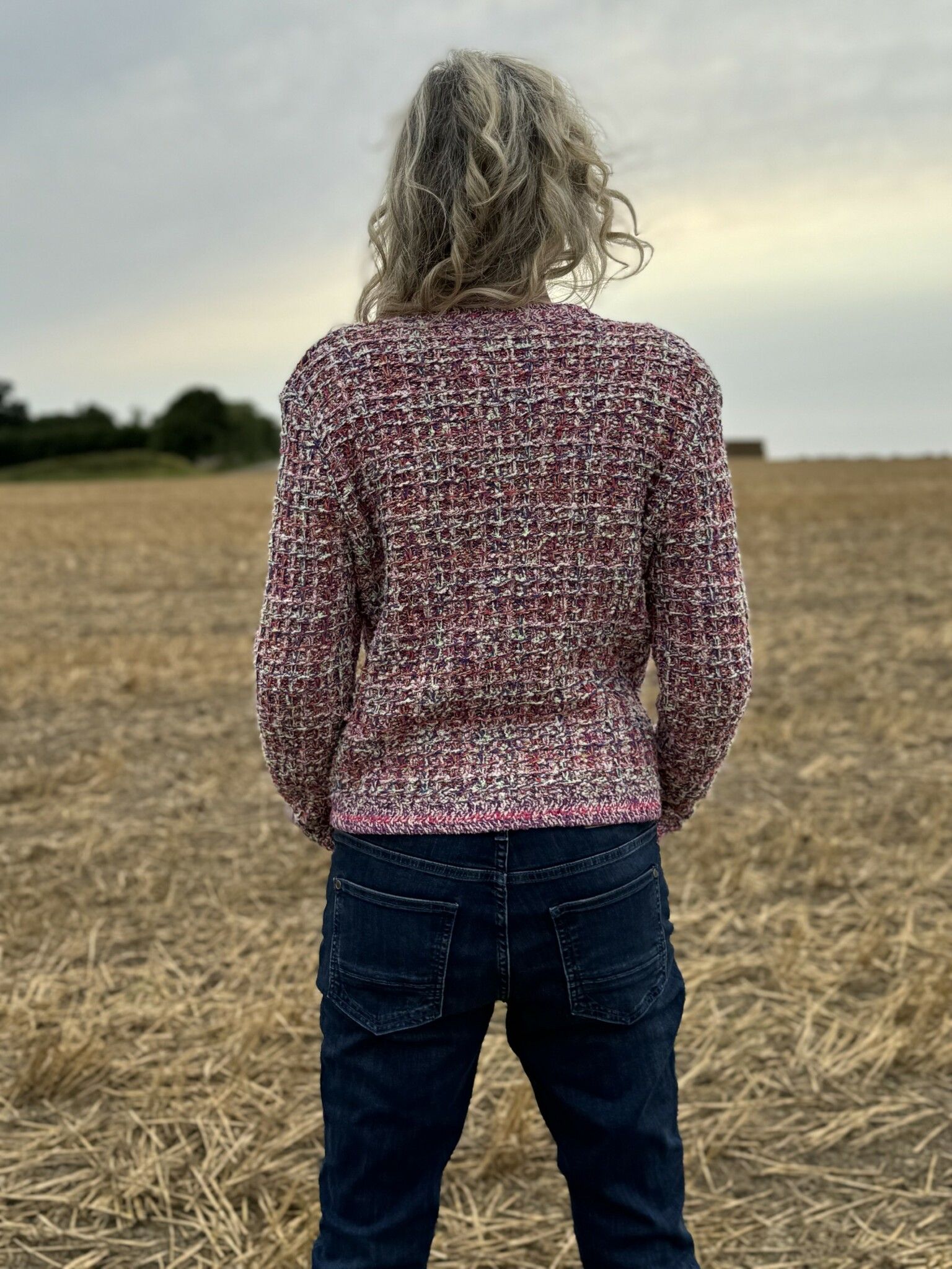 Oui Cardigan Jacka , Cyklamen