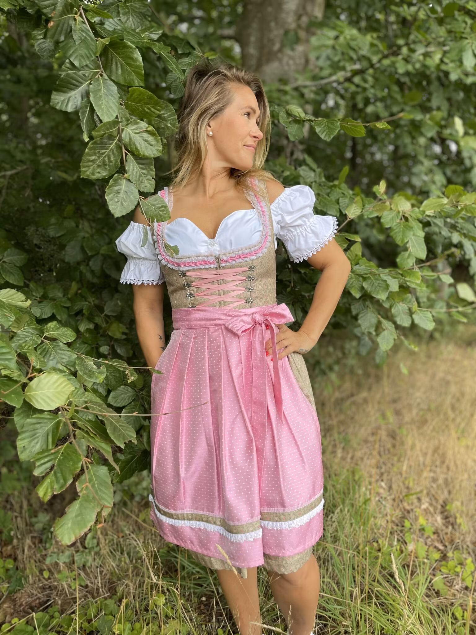 Stockerpoint "Michelle Rose" , Oliv / rosa