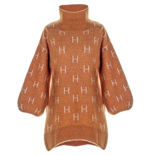 HÉST ”Fam sweater” long , Leather Brown