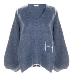 HÉST " Sofie V-neck" sweater , Blue