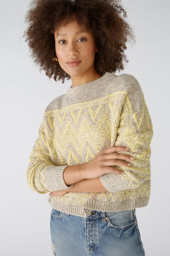 Oui " Jumper " , Yellow / Taupe