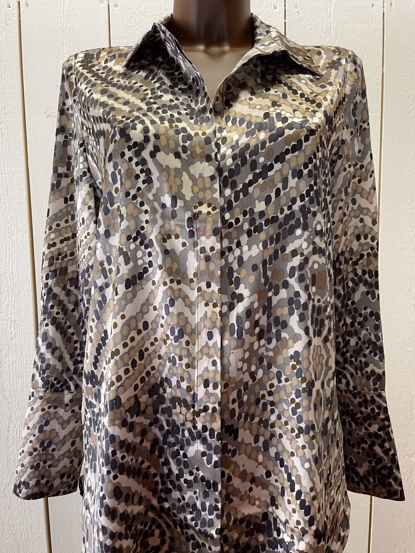 CATNOIR  Sidenblus " dot ikat"