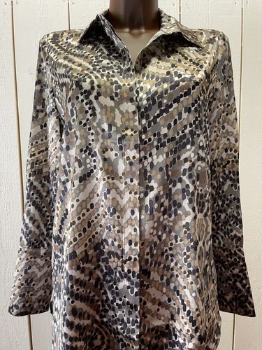 CATNOIR  Sidenblus " dot ikat"
