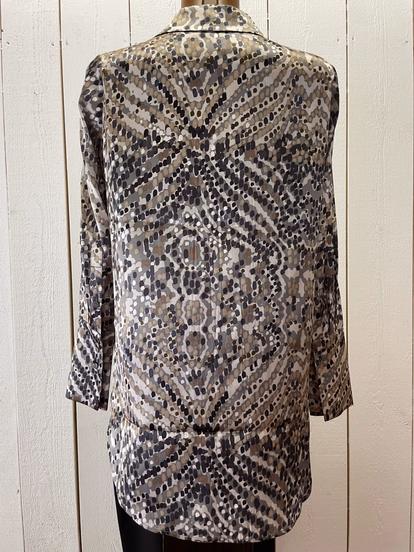 CATNOIR  Sidenblus " dot ikat"