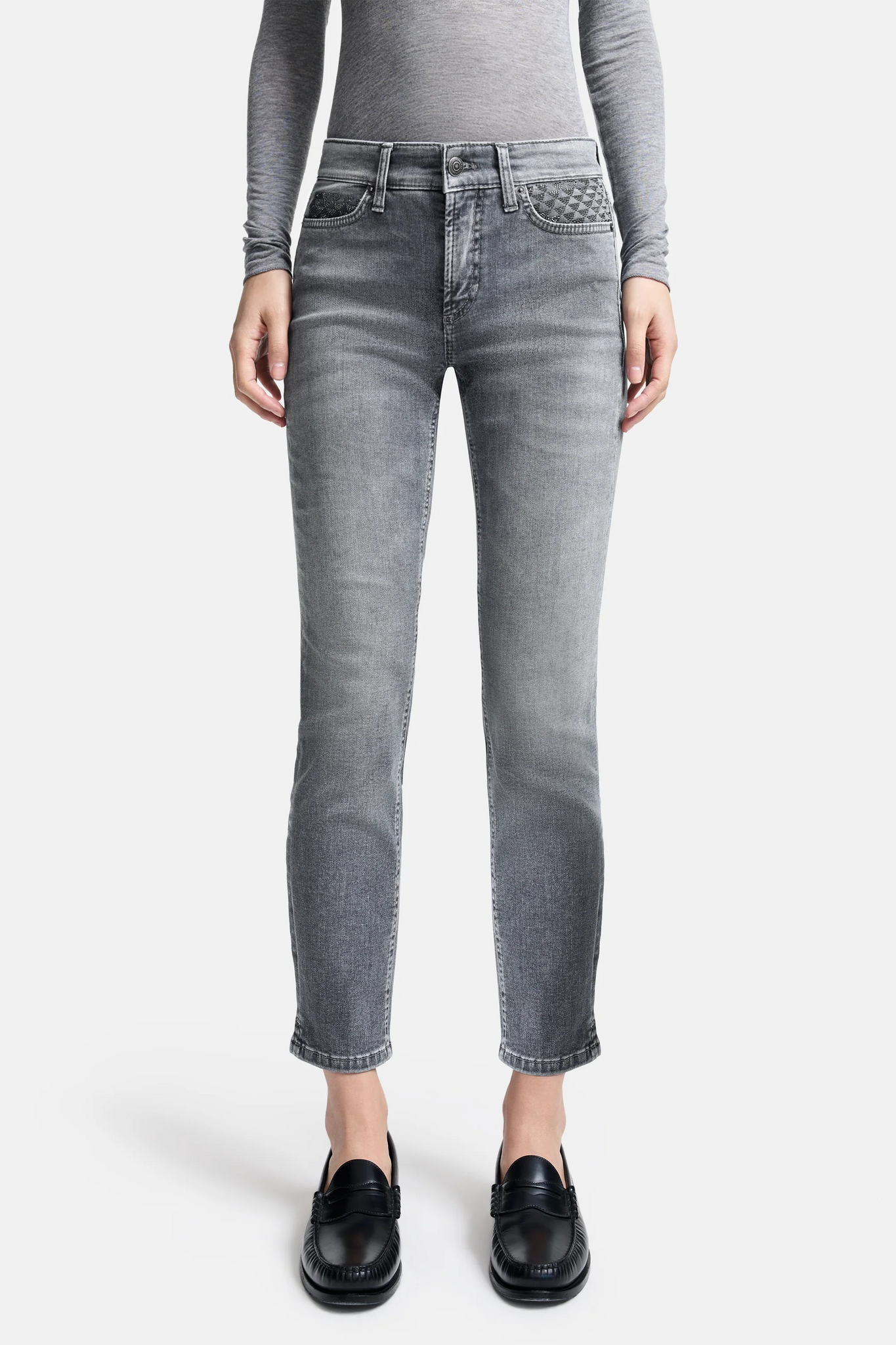 Cambio " Piper short" strassdetaljer , grå
