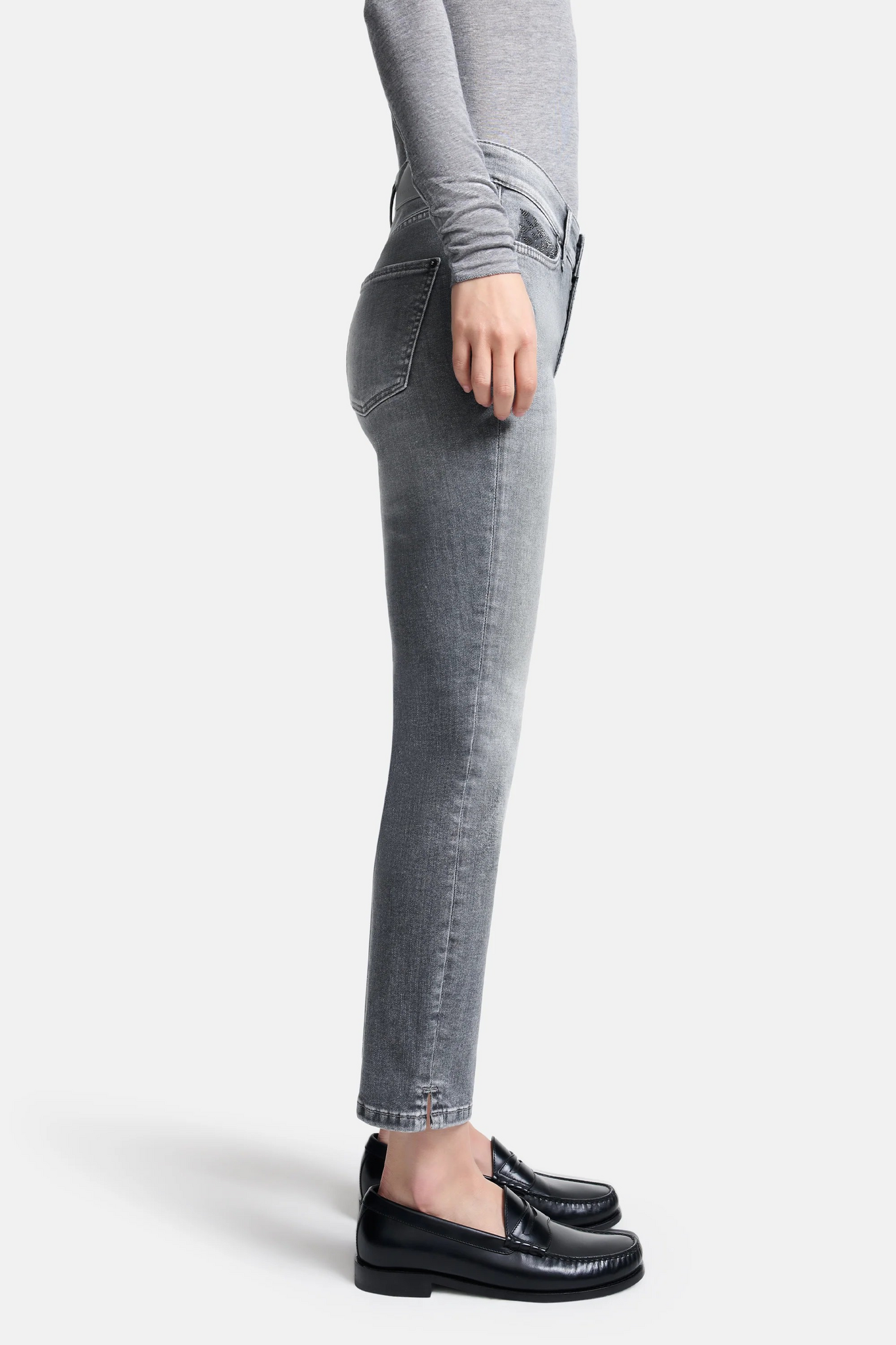 Cambio " Piper short" strassdetaljer , grå