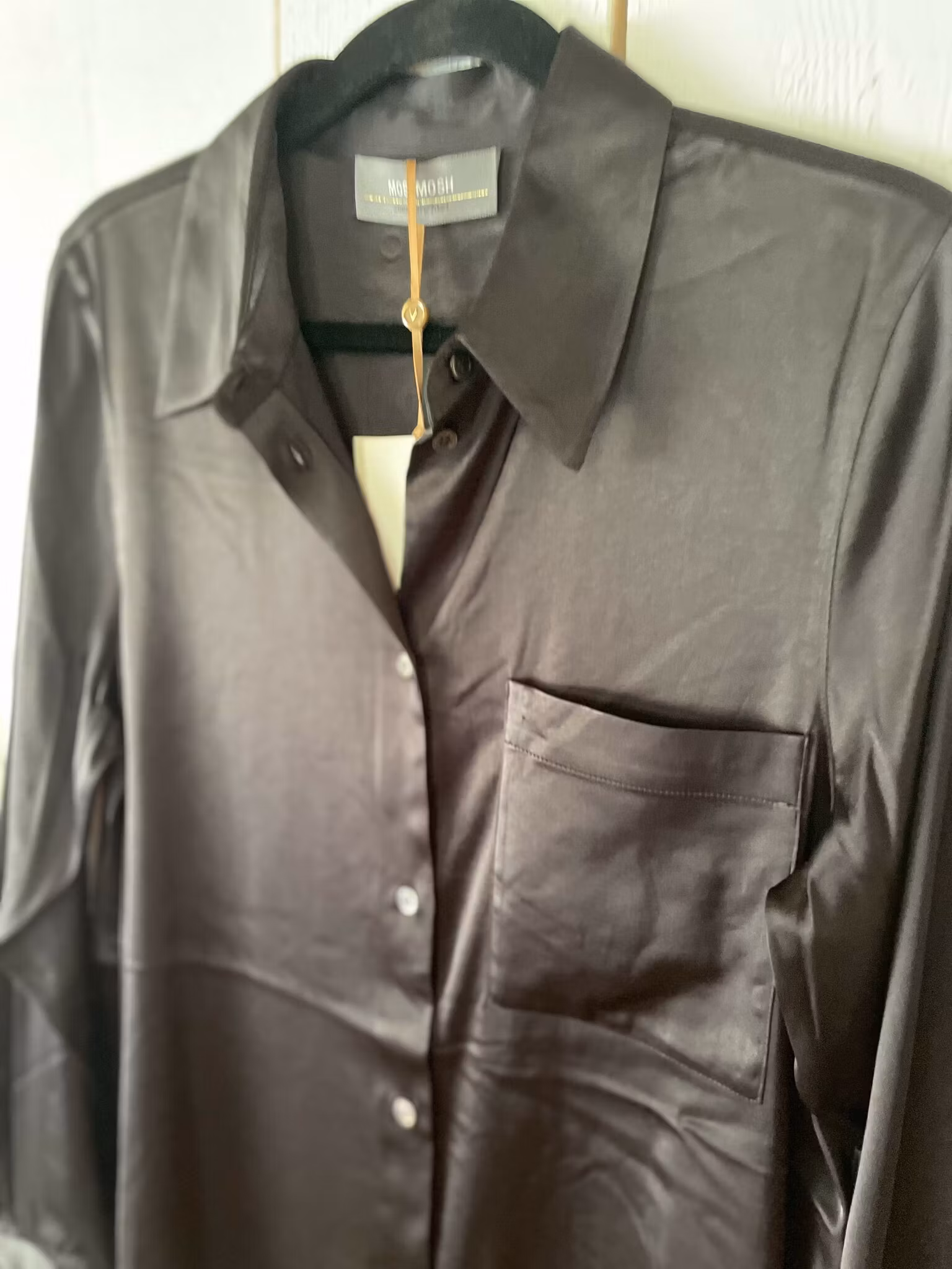 Mos Mosh "Linda Satin Shirt " , Svart