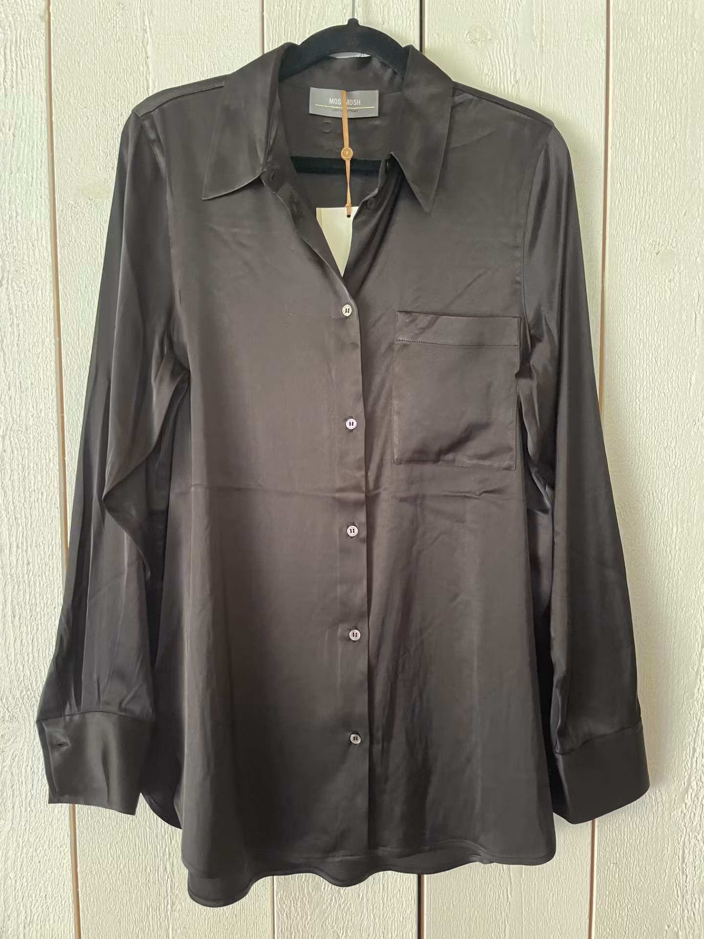 Mos Mosh "Linda Satin Shirt " , Svart