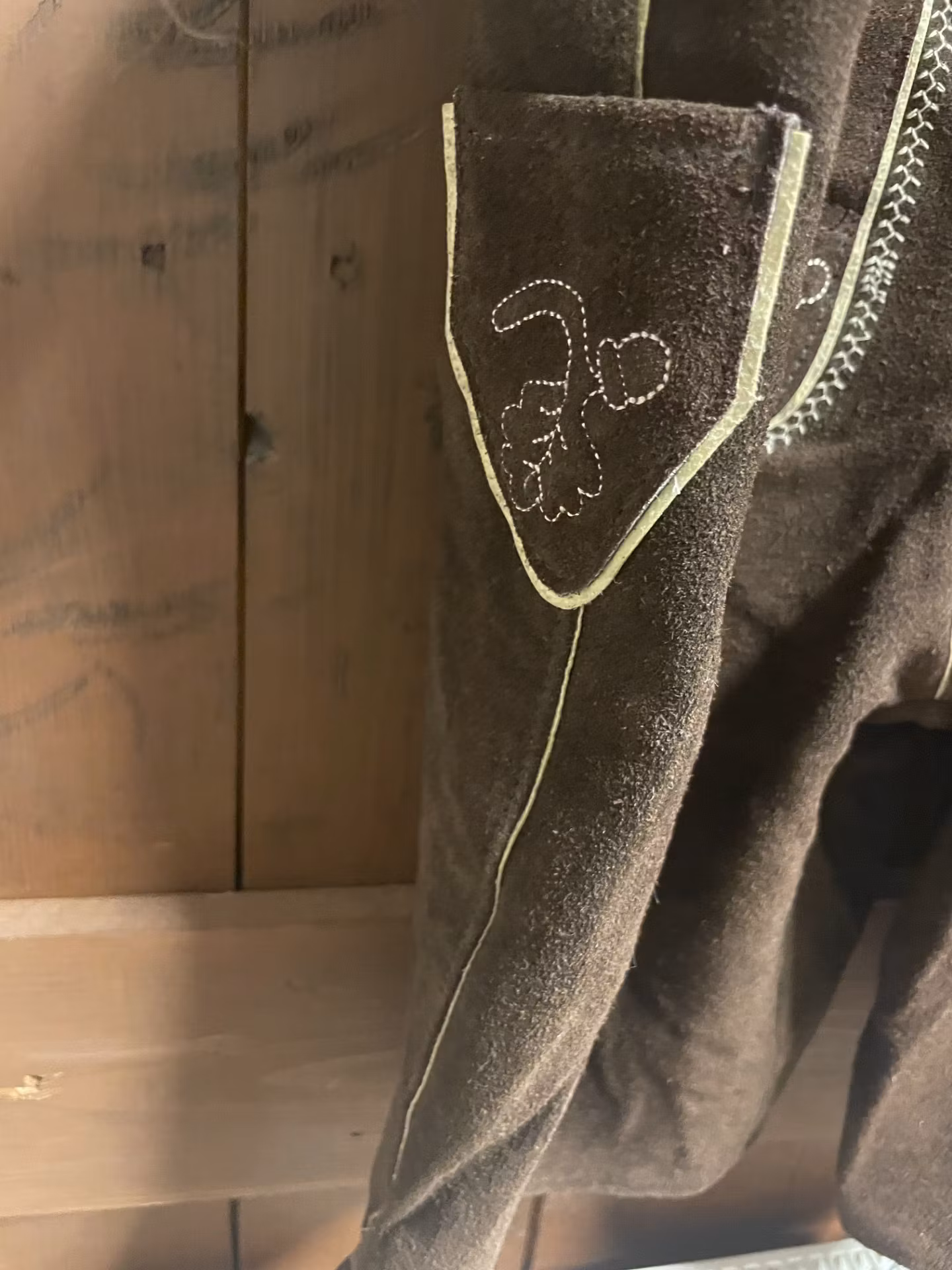 RL Lederhosen med hängsle , espresso brun