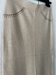 ANANKE kjol med nitar o slits , Beige