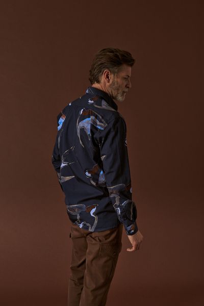 Mos Mosh " Marley Bird Shirt " , Blue