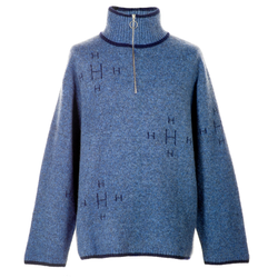 HÉST Herr " IBEN Zip Sweater " , Blue w Navy
