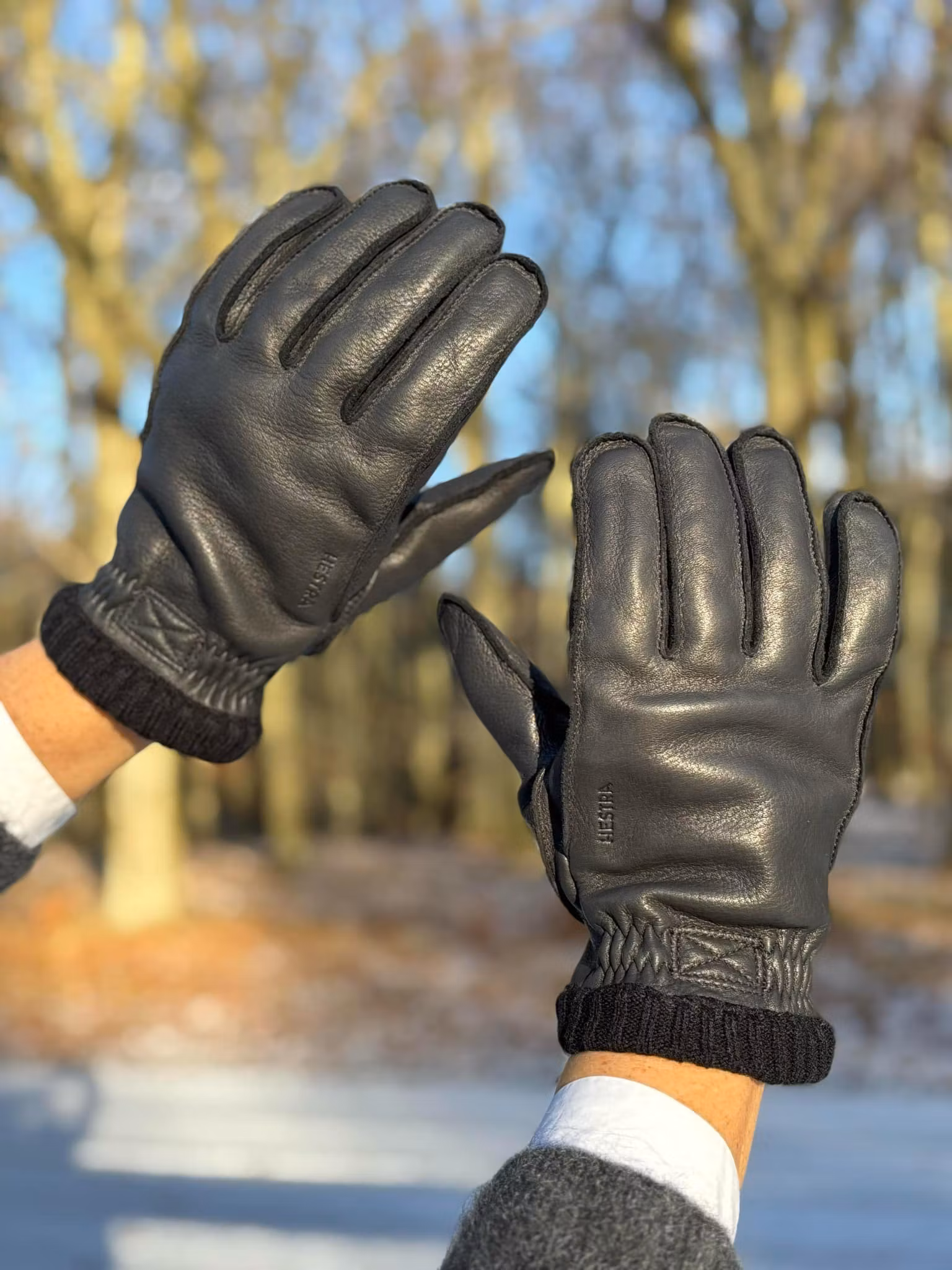 HESTRA Handske " Deerskin Primaloft Rib ", svart