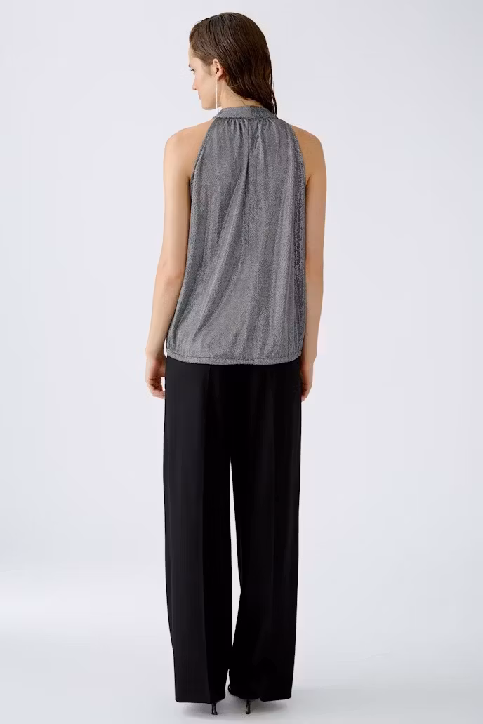 Oui knytlinne "halterneck " , silvermetallic