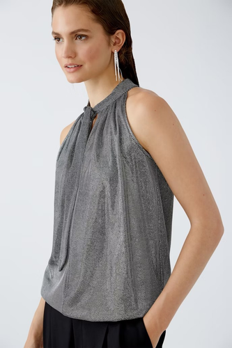 Oui knytlinne "halterneck " , silvermetallic