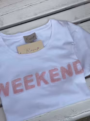 Rosas T-shirt " Weekend " ,   vit / rosa
