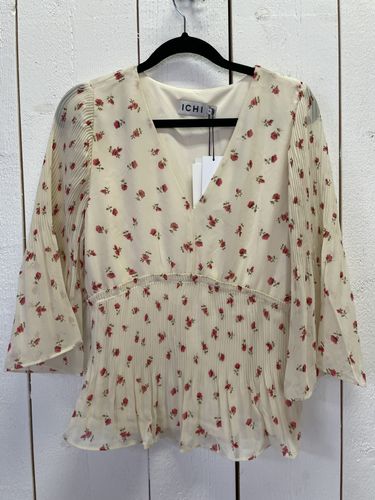 ICHI Blus "NEALLY MS " med rosor , creme