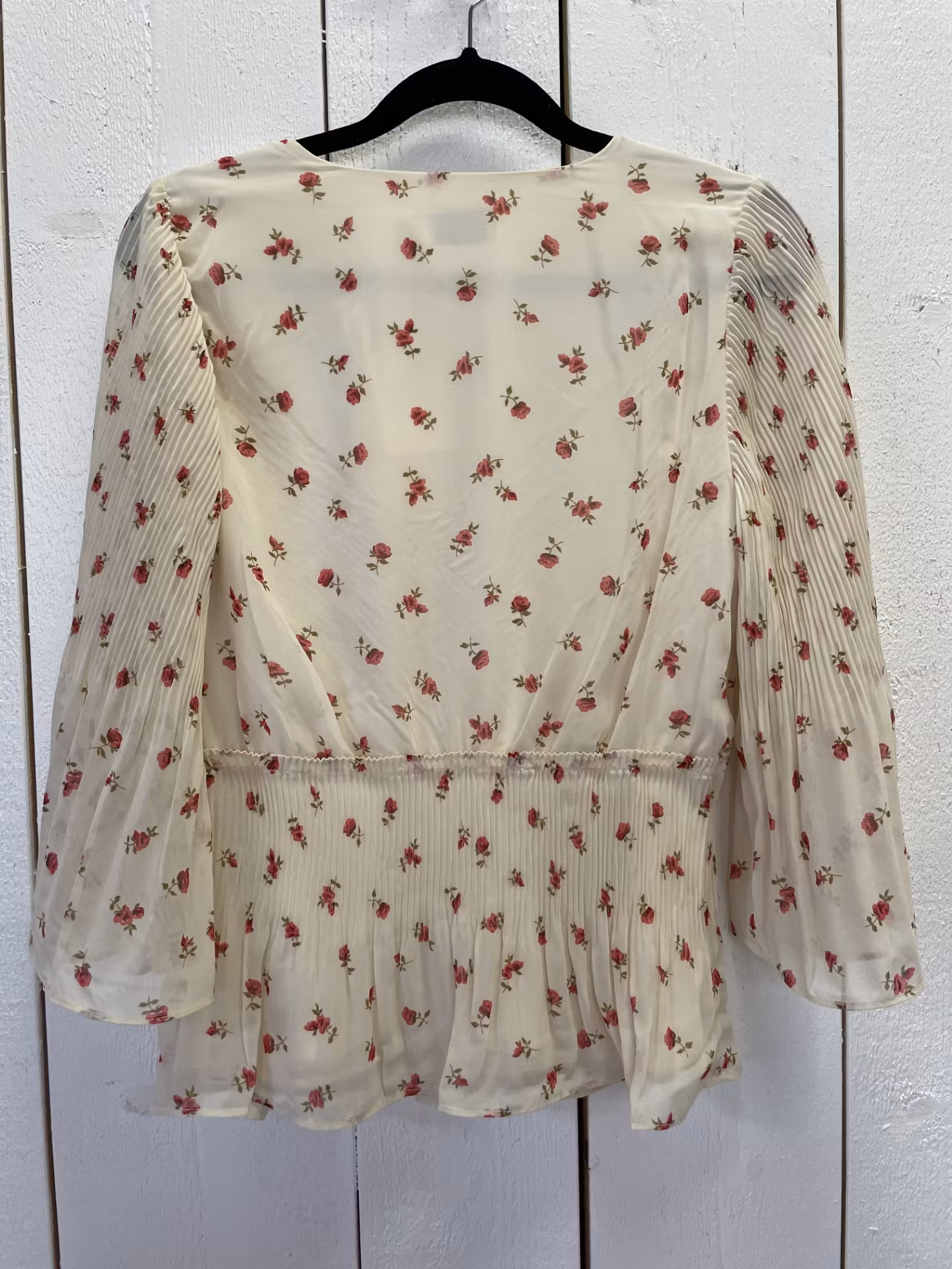 ICHI Blus "NEALLY MS " med rosor , creme