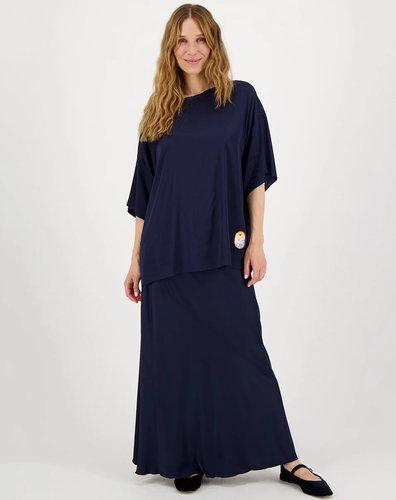 Me369 top "Roberta solid boyfriend " , Blueblack