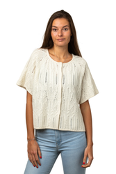 8Design Kofta "Filippa"  , Kort ärm, Naturvit