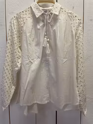 FUEGO Blus " Broderi anglais" , Ecru