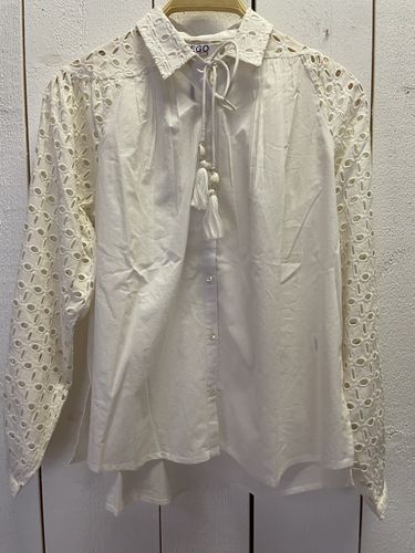 FUEGO Blus " Broderi anglais" , Ecru