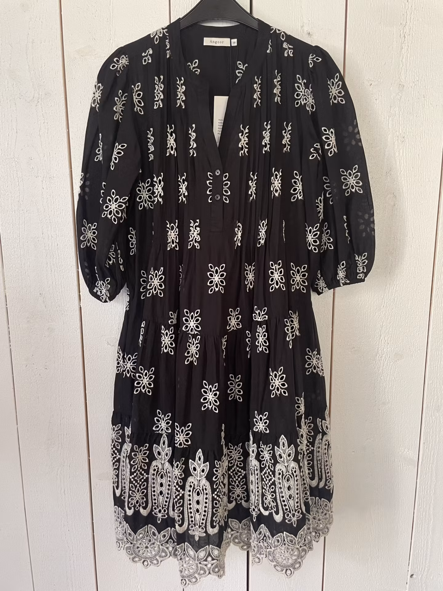 Angoor Klänning " broderi anglais " , svart