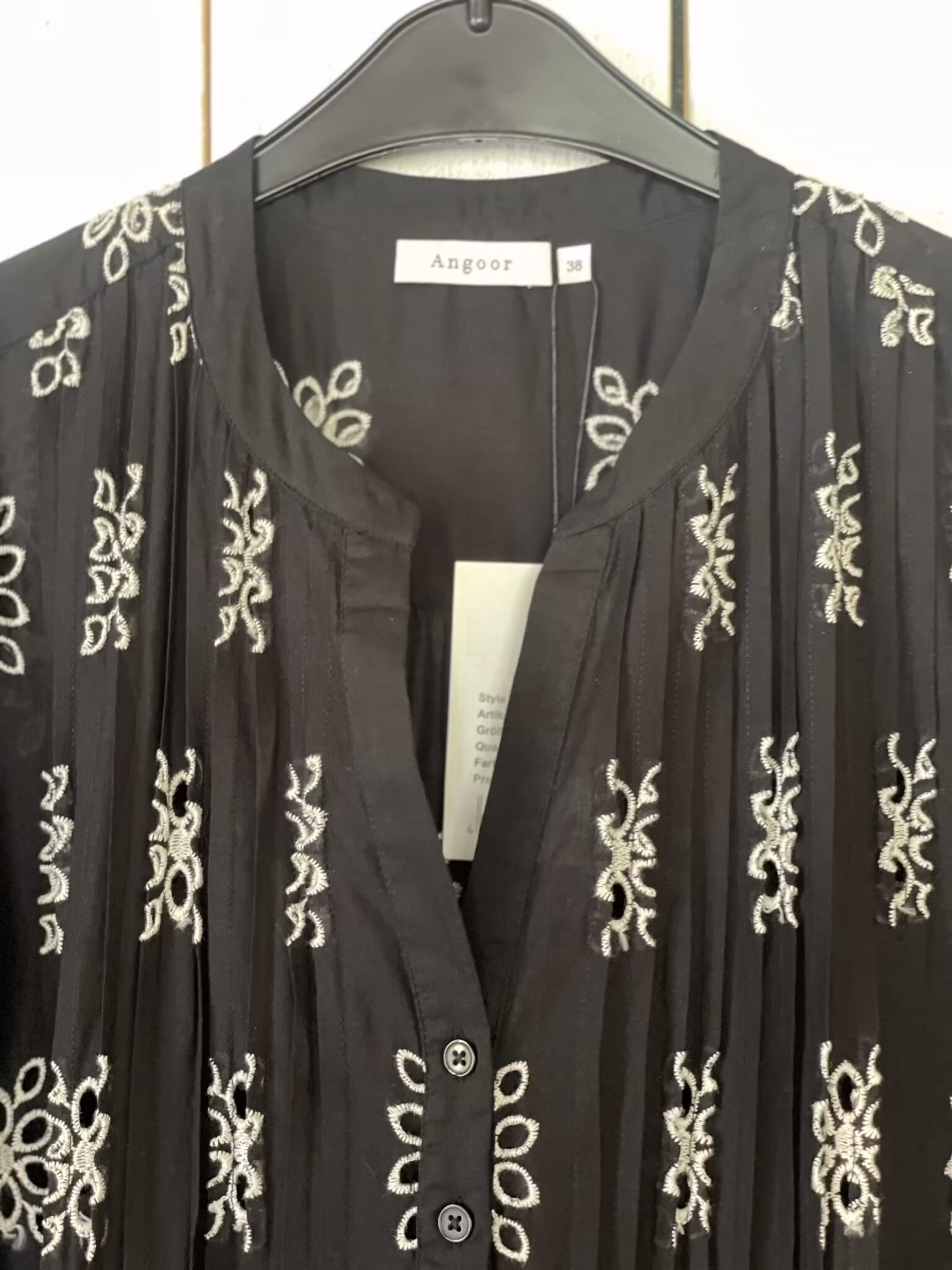 Angoor Klänning " broderi anglais " , svart