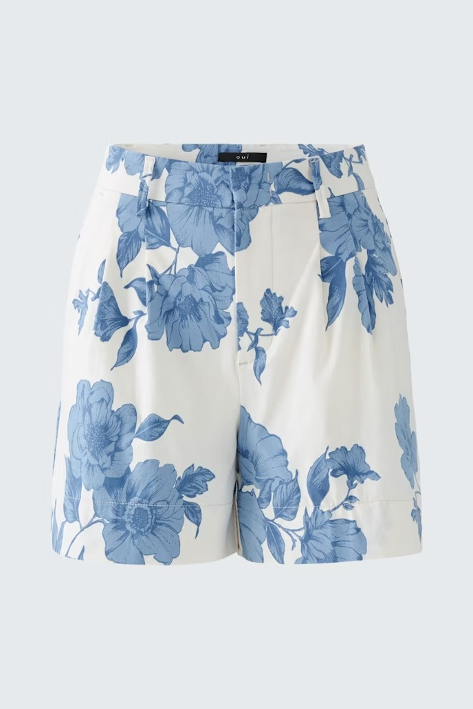 Oui Shorts "blå blomma "