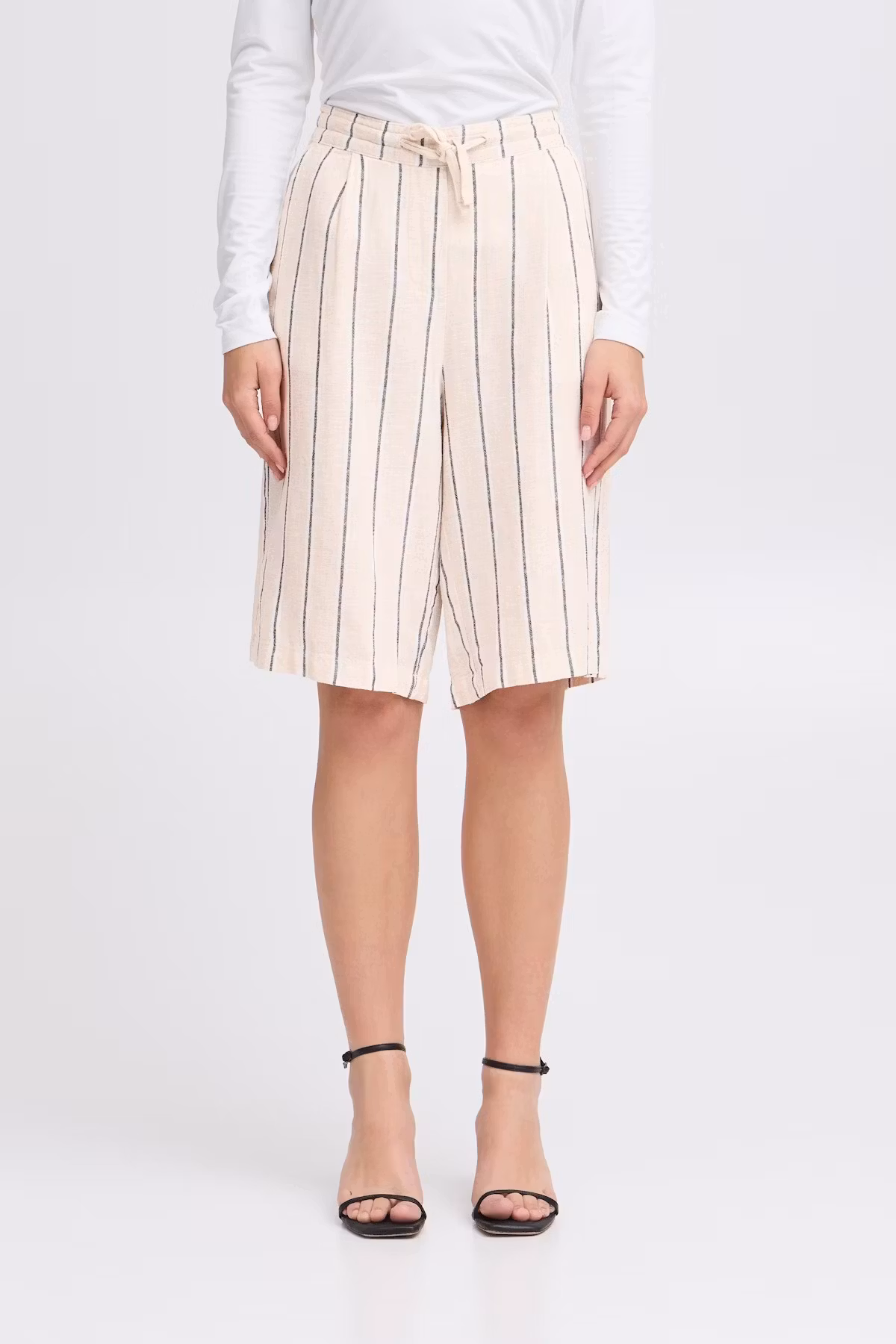 ICHI shorts " LINNO", Ecru stripe