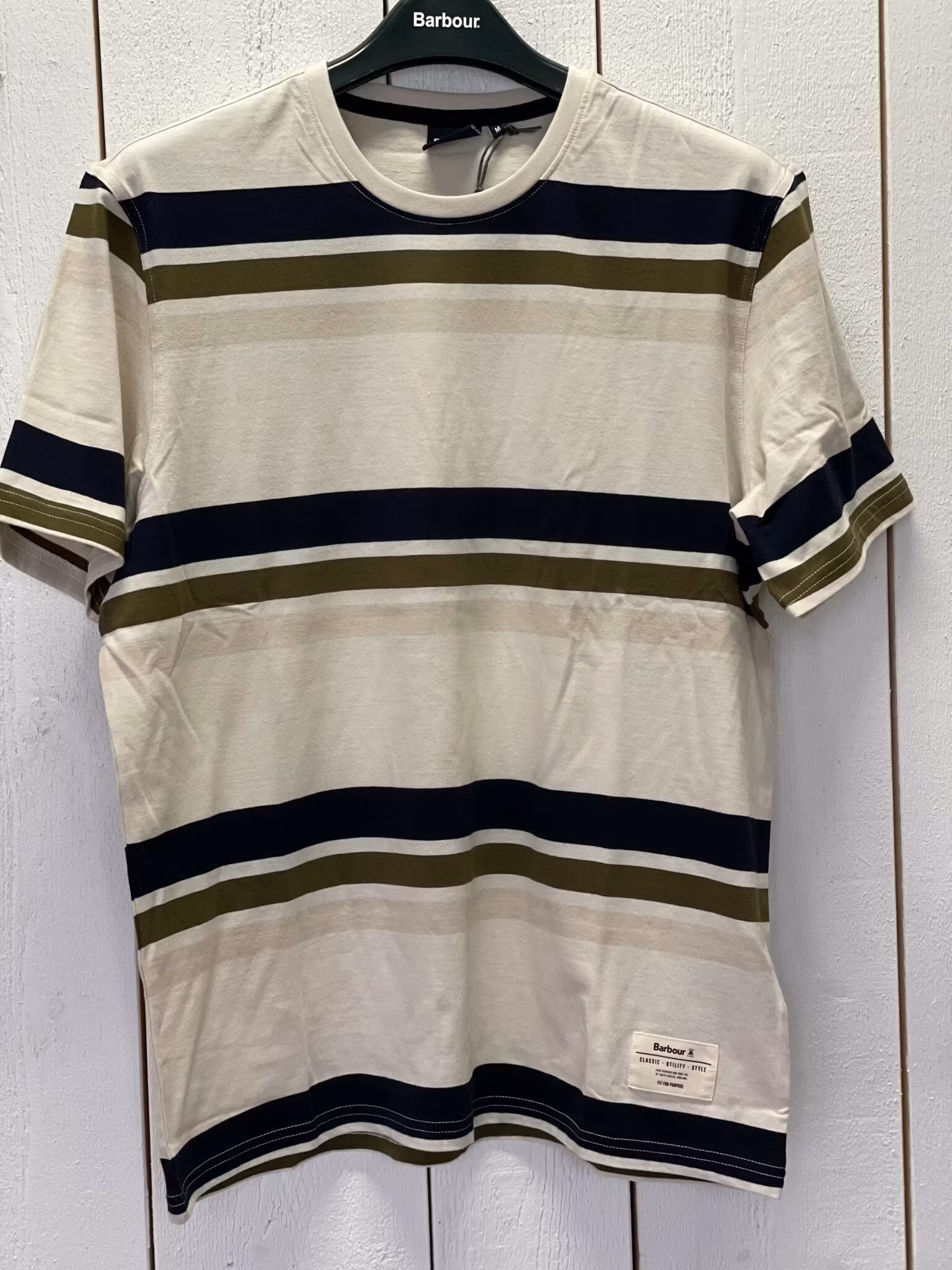 Barbour Tee " stripe relaxed " , Whisper White