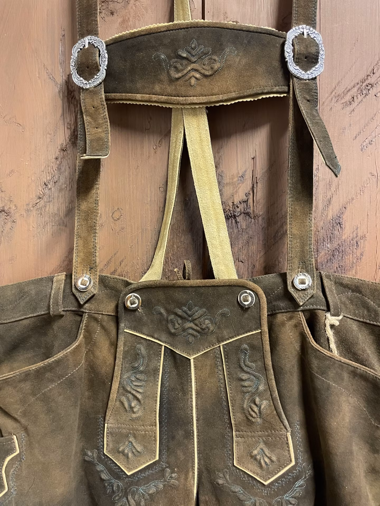 Trachten Rebell "Steffen Bock " med hängsle , Altbraun Gr